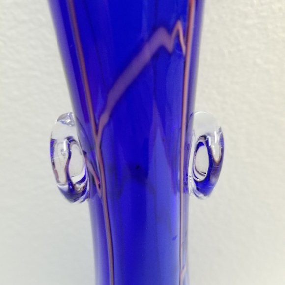 10052 New Rare Murano Cobal Blue 16" Vase, Italia Collection, hand made in Italy - Picture 7 of 13